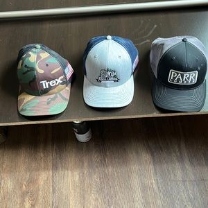 3 pack of lumber/building material brand hats(PARR LUMBER/ TREX)